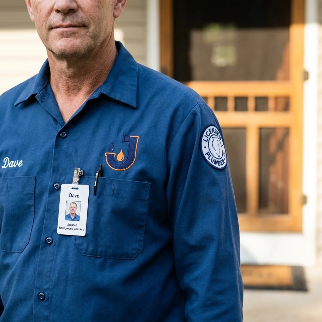 Licensed plumber showing ID badge in Waukon, IA
