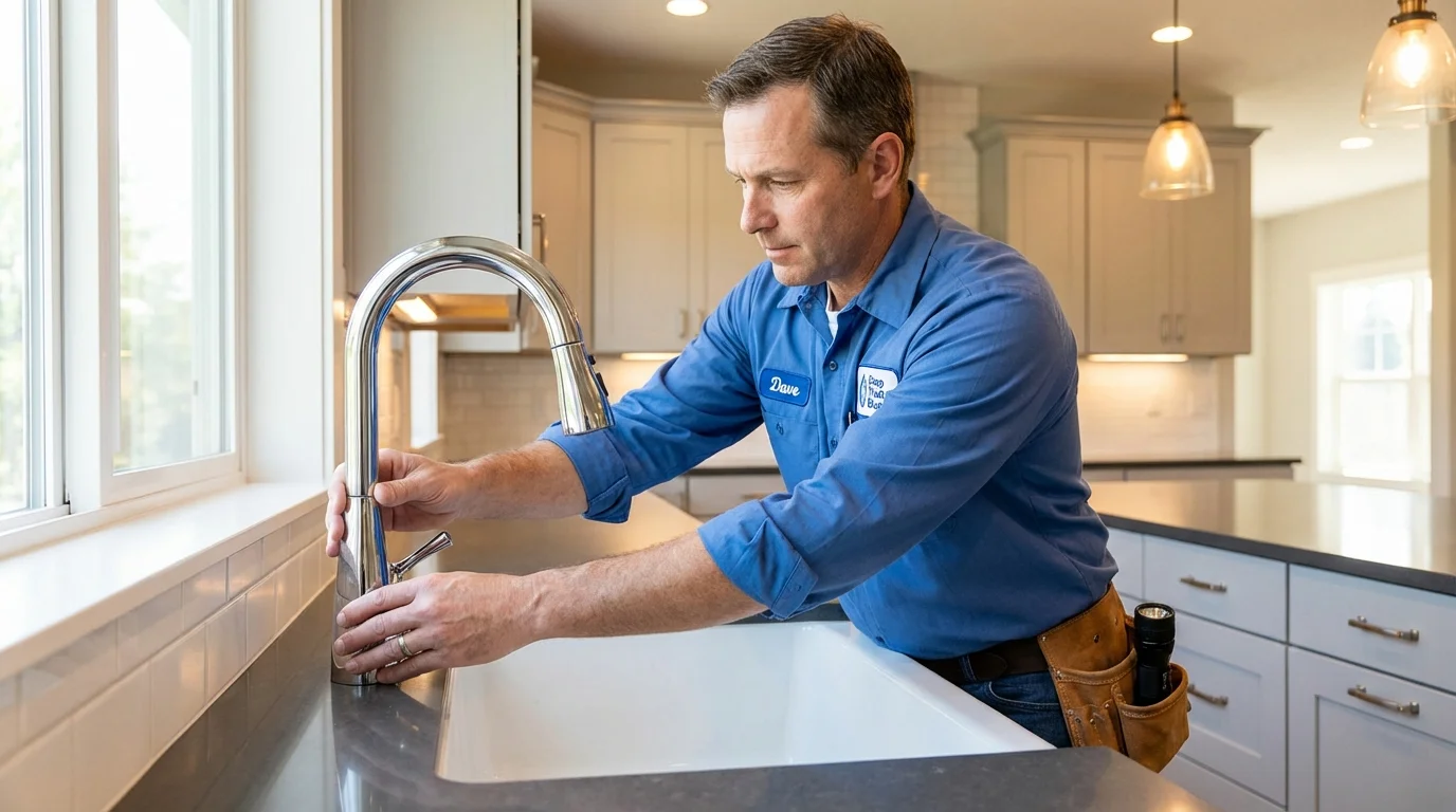 Kitchen faucet installation by Johns Plumbing LLC in Waukon
